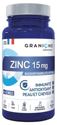 Granions Zinc Bisglycinate 15mg 60 Vegetable Capsules