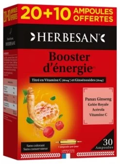 Herbesan Panax Ginseng CA Meyer Royal Jelly Vitamin C Acerola 20 Phials + 10 Free Phials