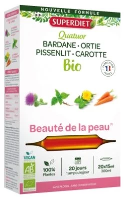 Superdiet Organic Quatuor Beauty Of The Skin 20 Phials