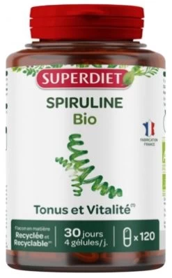 Superdiet Spirulina Organic 120 Capsules
