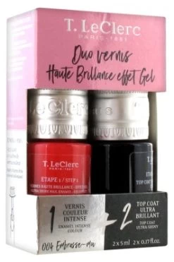 T.Leclerc Nail Enamel Duo High Brilliance Gel Effect 2 X 5ml
